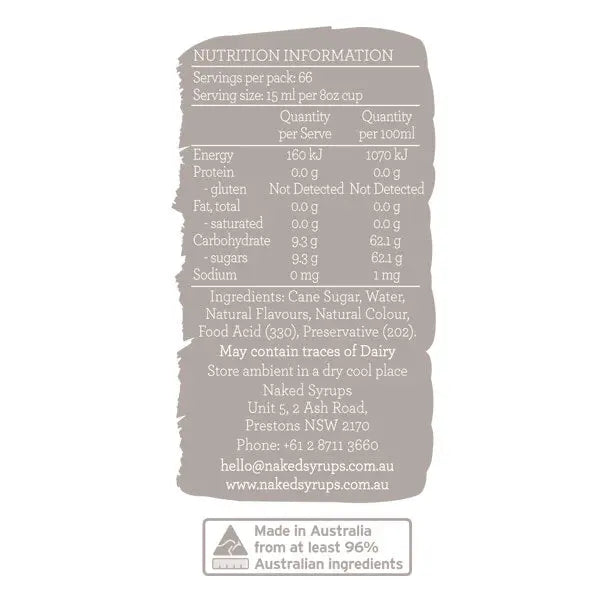 Naked Syrups Spiced Chai Flavourings - Crafted with natural ingredients, this chai flavoring offers a harmonious mix of sweetness and spices, ensuring a delicious cup without the need for stirring